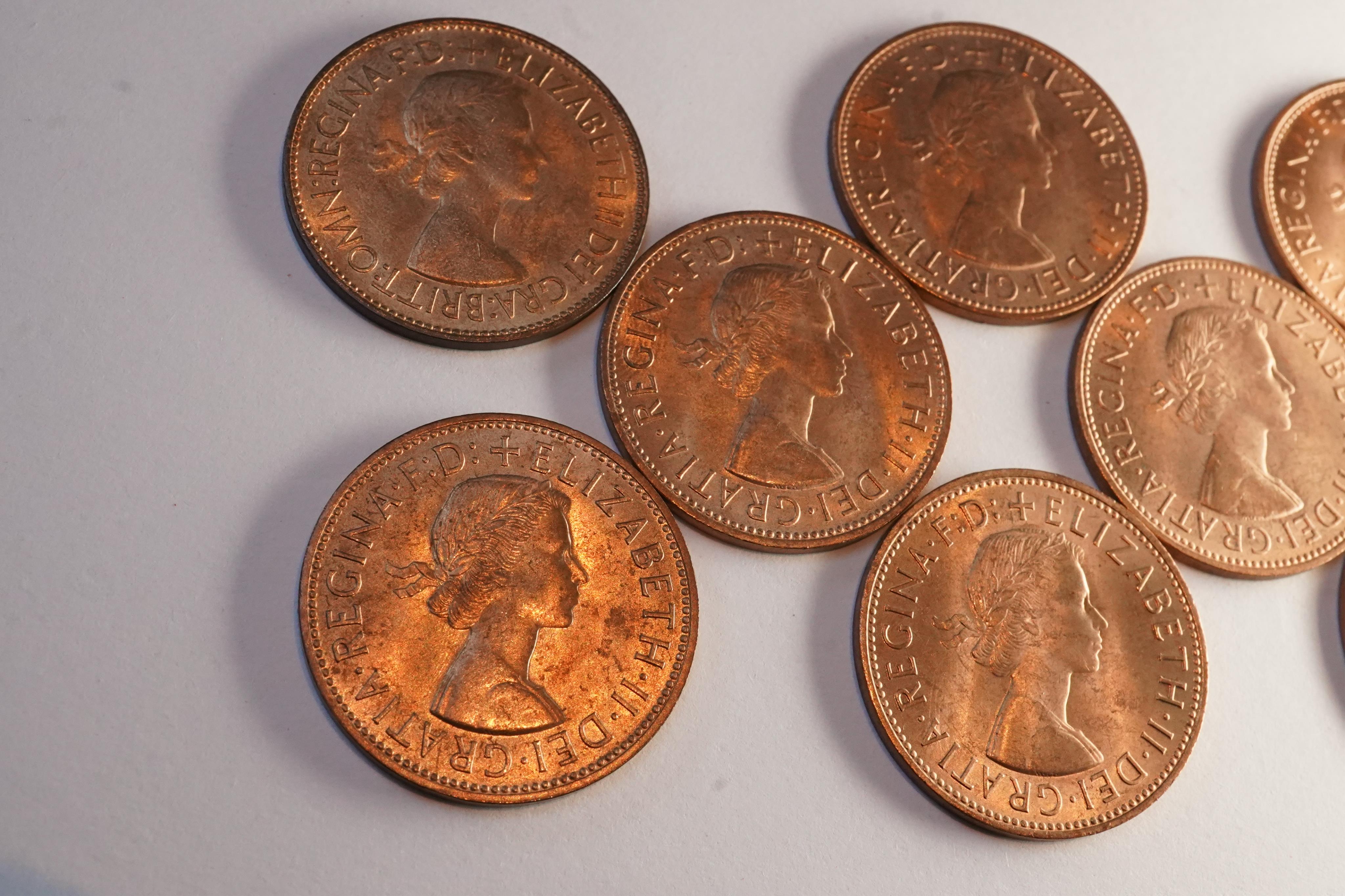 John Hill Collection., British coins, George VI and Elizabeth II, a date set of pre-decimal bronze pennies (1937-1967), S. 4114, S. 4154 and S. 4157, excludes 1941-43 and 1954-60, ranging from EF to UNC, many with full l
